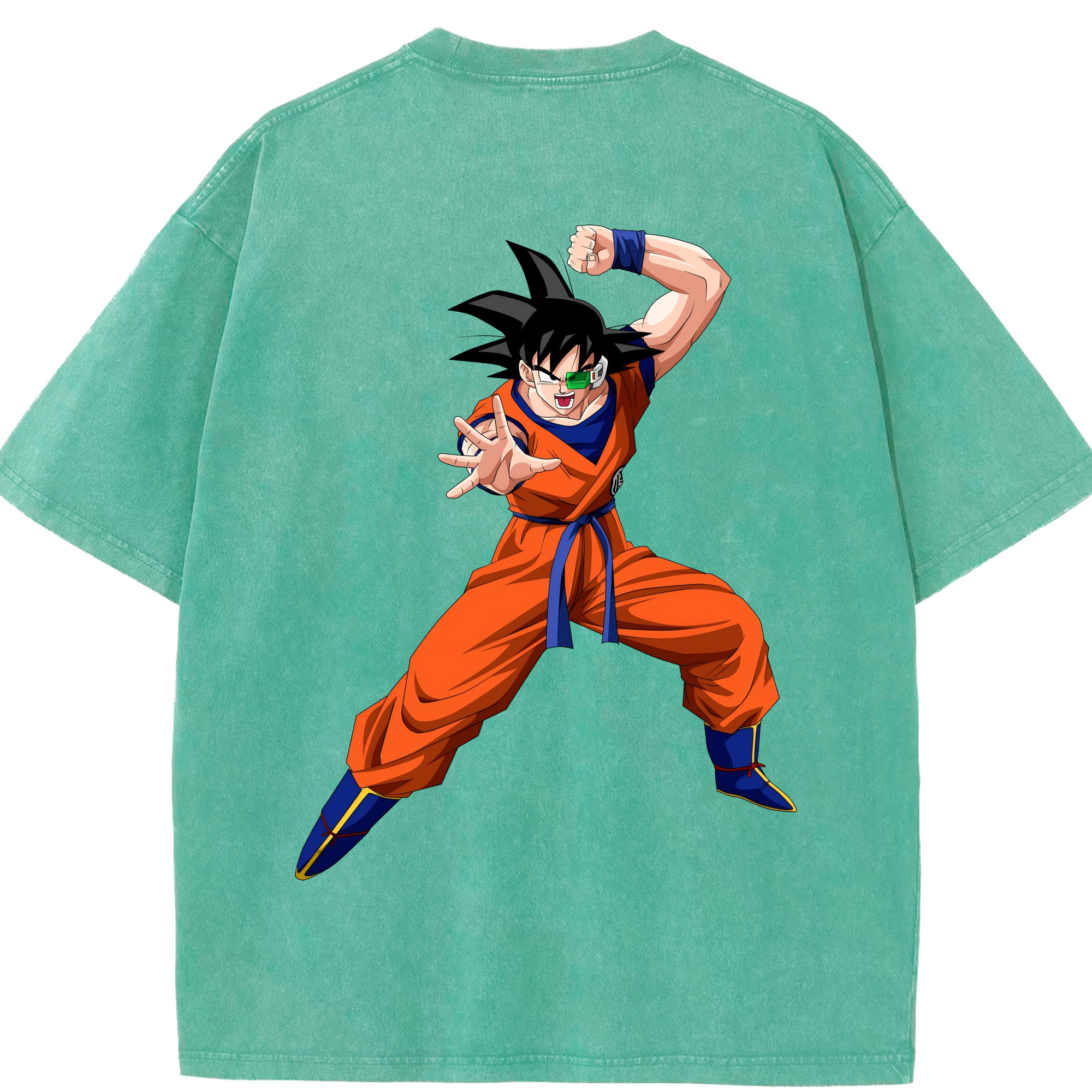 （画像用） ドラゴンボール 孫悟空（そん ごくう）Son Goku カカロット DRAGON BALL Kakarotto 綿100% ヴィンテージ風 半袖Tシャツ（背面プリント）